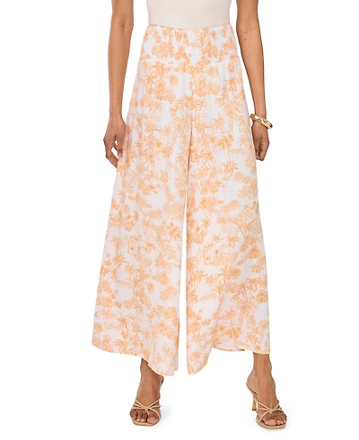 Vince Camuto Women's Printed Wide-Leg Pull-On Pants