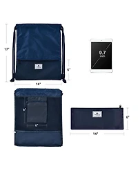 Sugift Drawstring Backpack String Bag with Zipper Pocket Foldable Design