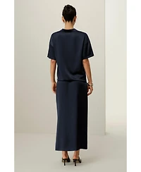 Lilysilk Women's Washable Silk Charmeuse Pull-on Skirt