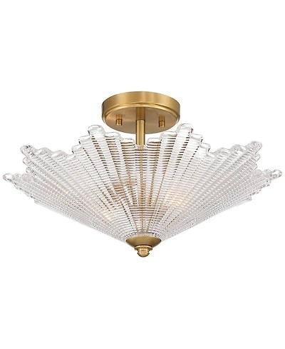 Possini Euro Design Possini Euro Sambuco 17 1/2"W Warm Brass 2-Light Bowl Ceiling Light