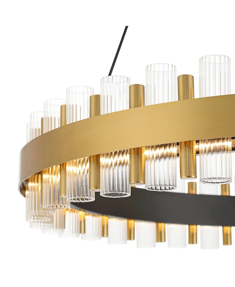 Possini Euro Design Possini Euro Messina 28" Wide Gold and Matte Black Led Ring Chandelier