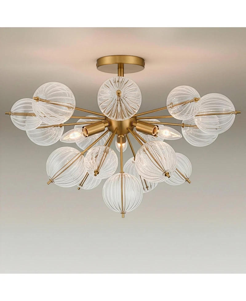Possini Euro Design Possini Euro Magrania 23" Wide Gold Sputnik 3-Light Ceiling Light