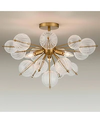Possini Euro Design Possini Euro Magrania 23" Wide Gold Sputnik 3-Light Ceiling Light