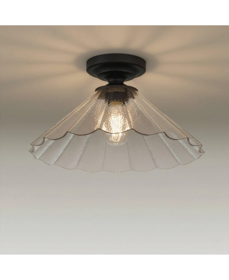 Possini Euro Design Possini Euro Vandross 16" Wide Matte Black Cast Glass Ceiling Light