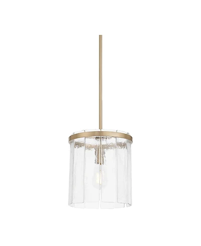 Possini Euro Design Possini Euro Soresi 10"W Satin Brass and Piastra Glass Mini Pendant