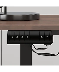 Homsee 63 In. Electric Standing Desk with Drawers and Shelves,Adjustable Height Desk, L-Shaped Design