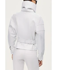 Nocturne Women's High-Neck Belted Jacket