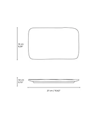 Porto Brasil 10.63" Stoneware Medium Rectangular Juta Platters, Set of 4