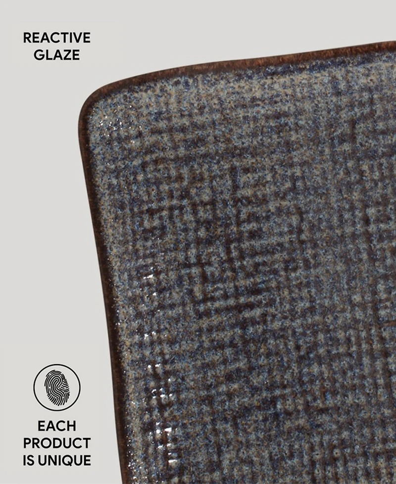 Porto Brasil 7" Stoneware Rectangular Juta Platters, Set of 4