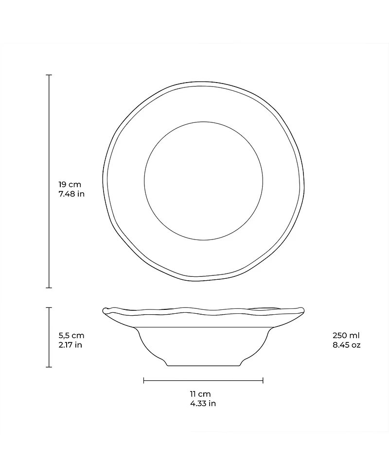 Porto Brasil Stoneware Deep Rim Dessert Plates, Set of 4