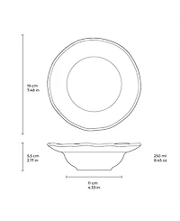 Porto Brasil Stoneware Deep Rim Dessert Plates, Set of 4