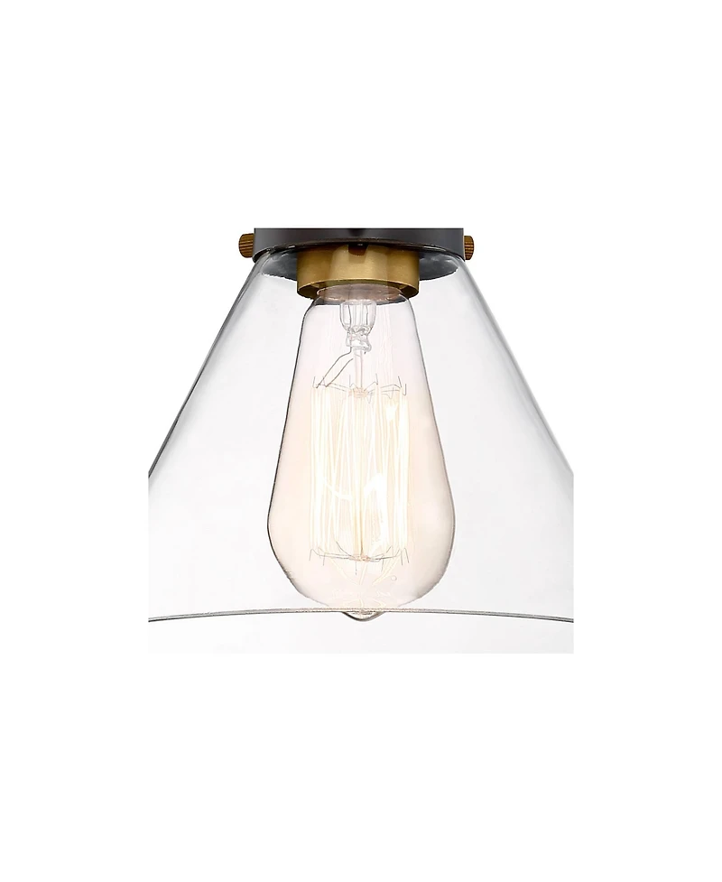 360 Lighting Burke Industrial Modern Wall Light Sconces Set of 2 Hardwire Led Clear Glass for Bedroom Bathroom Home