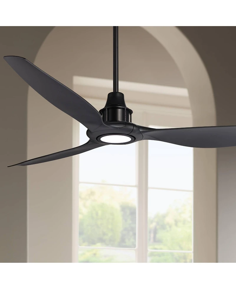 Casa Vieja 58" Modern Contemporary 3 Blade Indoor Outdoor Ceiling Fan with Light Led Remote Damp Patio Exterior House Porch