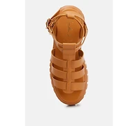 dewey faux leather gladiators