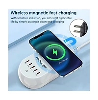 Artudatech 140W Charger - 5 Port Fast Charging Station with 100W Pd and 15W MagSafe