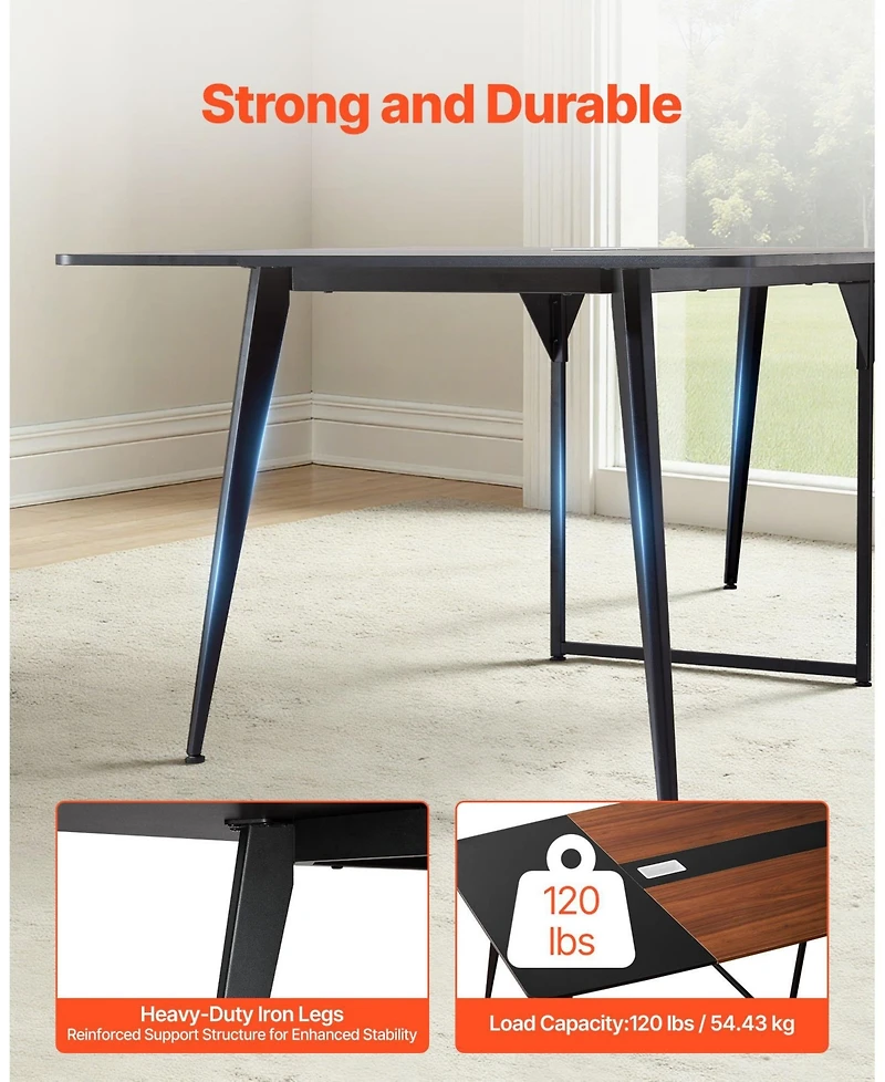 Gouun 8 ft Conference Table, Boat Shaped, Seats 10, 94.49 x 47.24 in