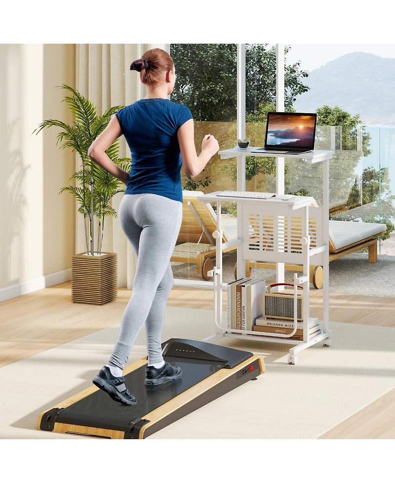 Gouun Height Adjustable Mobile Computer Desk, 27-38.5 in