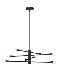 Possini Euro Design Livonia Matte Chandelier Modern Sputnik 8-Light Fixture for Dining Room House Foyer Kitchen