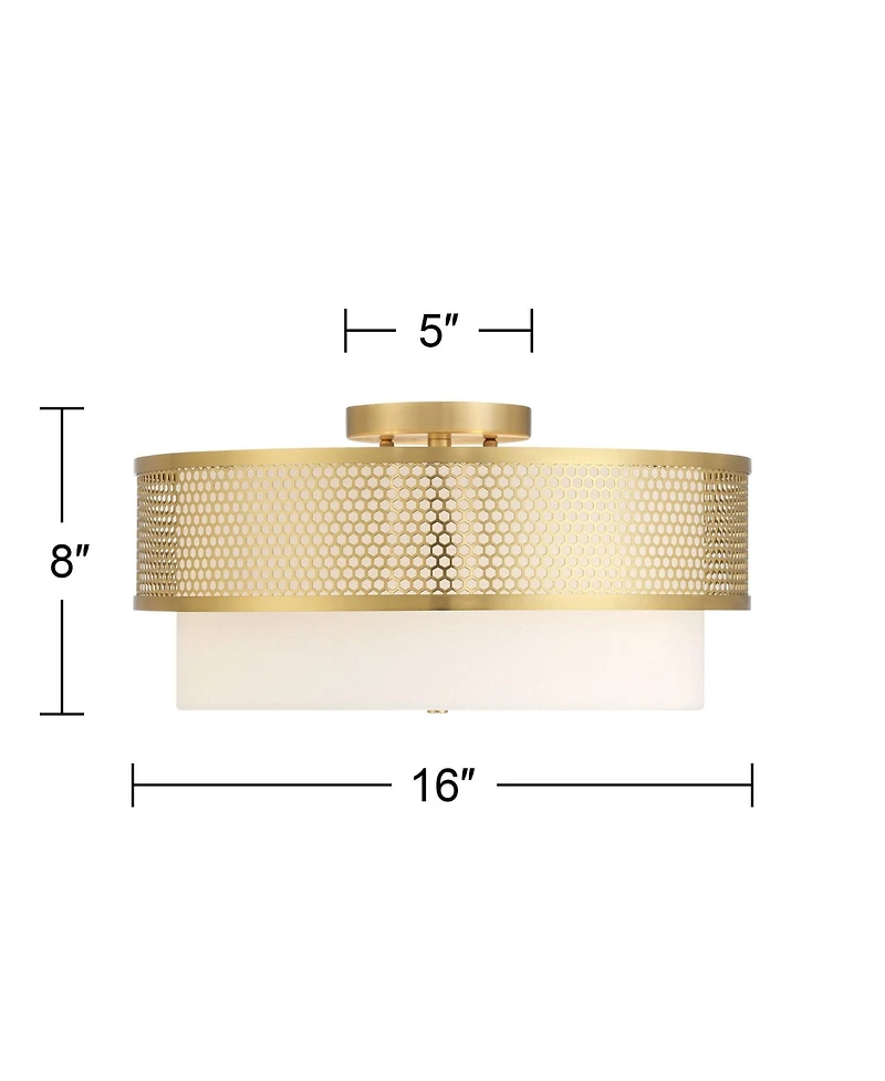 Possini Euro Design Marino and Linen 3-Light Ceiling Light