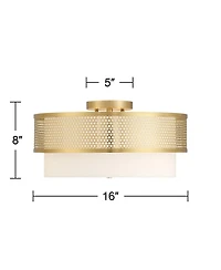 Possini Euro Design Marino and Linen 3-Light Ceiling Light