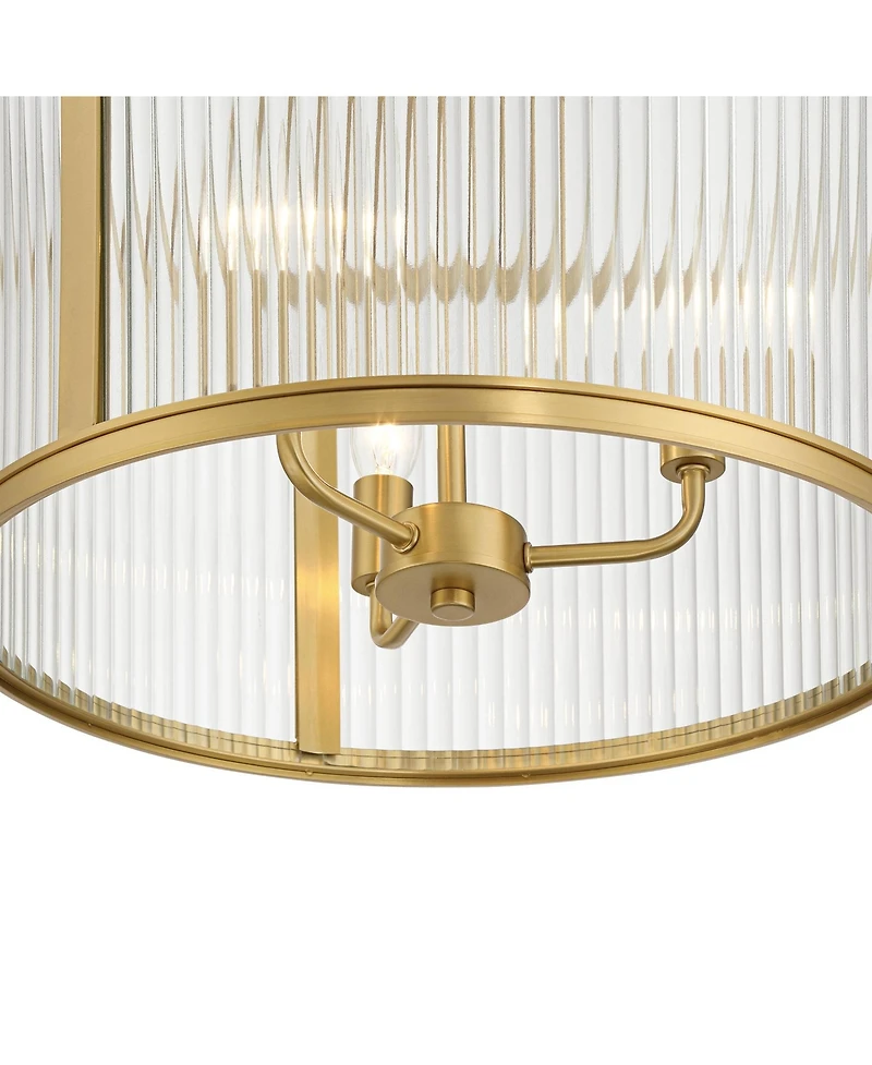 Possini Euro Design San Rocco Fluted Glass 3-Light Pendant Light