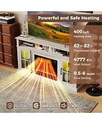 Gouun 58-Inch Fireplace Tv Stand with Led Ambiance for TVs Up to 65 Inches