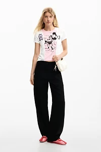 Desigual Women's Two-tone Mickey Mouse T-shirt