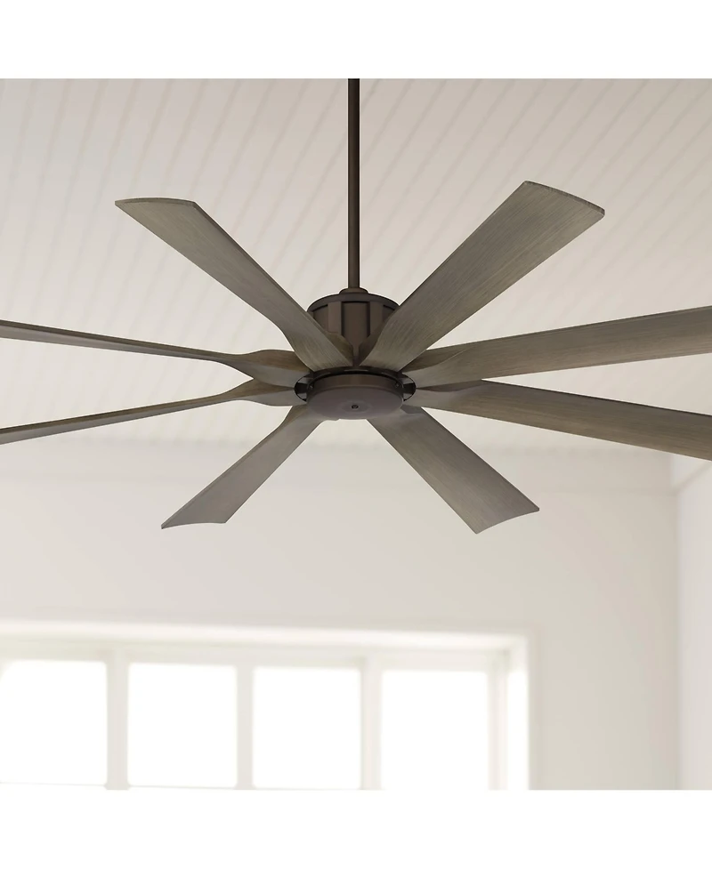 Possini Euro Design Defender Industrial Rustic Indoor Outdoor Ceiling Fan Remote Oil Rubbed Weathered Rated Patio