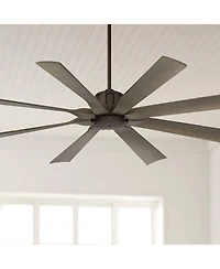 Possini Euro Design Defender Industrial Rustic Indoor Outdoor Ceiling Fan Remote Oil Rubbed Weathered Rated Patio