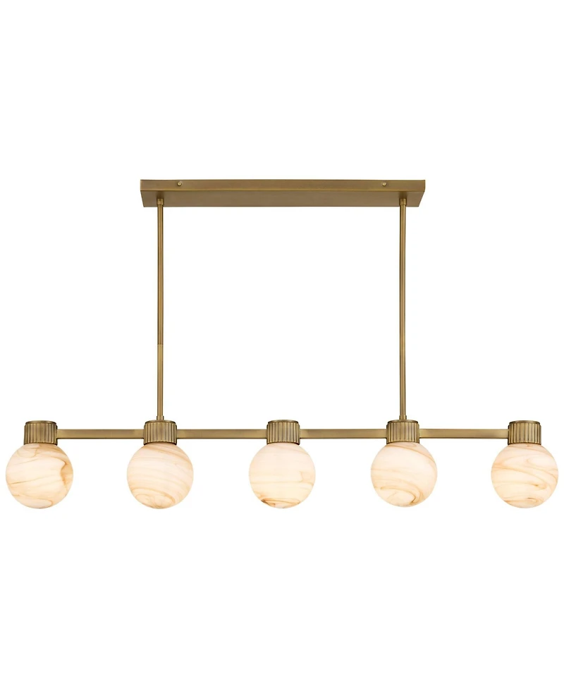Possini Euro Design Possini Euro Jupiter Glass 5-Light Linear Chandelier