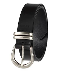 Levi's Women's Casual Leather Belt with Double Metal Loop Strap Keeper