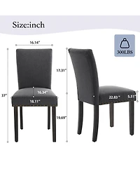 gaomon Set of 2 Upholstered Parsons Dining Chairs with Nailhead Trim and Solid Wood Legs