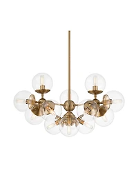Possini Euro Design Cosas Warm Brass Sputnik Chandelier 27 1/2" Wide Modern Clear Glass Shades 13-Light Fixture for Dining Room