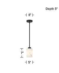 Possini Euro Design Stoker 5" Wide Faux Alabaster Mini Pendant Light