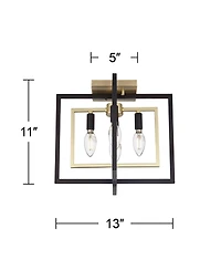 Possini Euro Design Nima Modern Glam Ceiling Light Semi Flush-Mount Fixture 13" 4-Light for Bedroom Kitchen Living Room