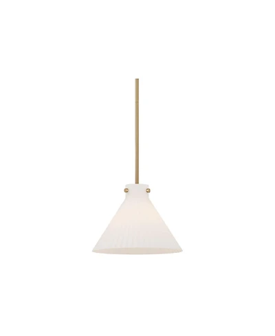 Possini Euro Design Hannover 12"W Warm Brass Fluted Glass Mini Pendant Light
