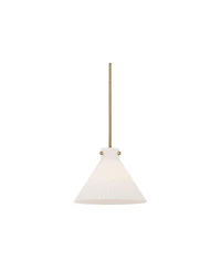 Possini Euro Design Hannover 12"W Warm Brass Fluted Glass Mini Pendant Light