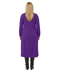 Woman Within Plus Petite Thermal Knit A-Line Dress