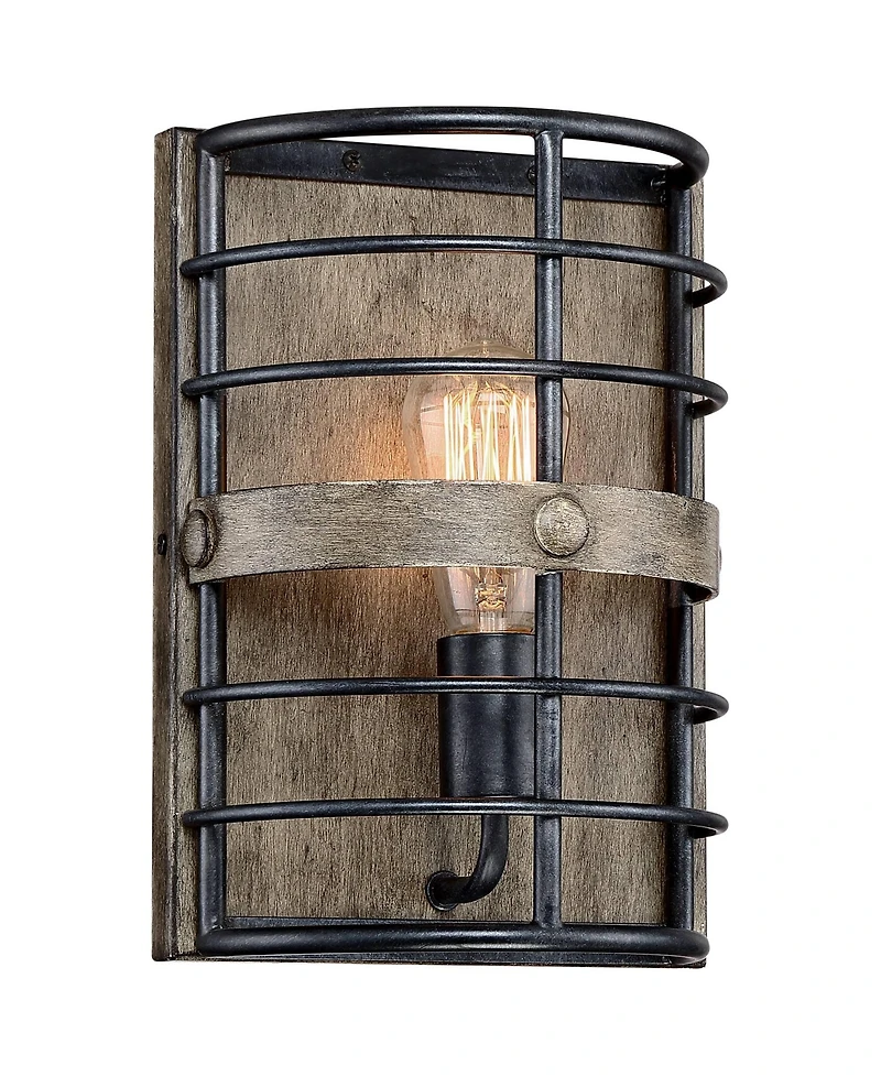 Franklin Iron Works Lexi Rustic Farmhouse Industrial Wall Light Sconce Oil Rubbed Bronze Hardwire 8" Fixture for Bedroom Bathroom Vanity Reading House