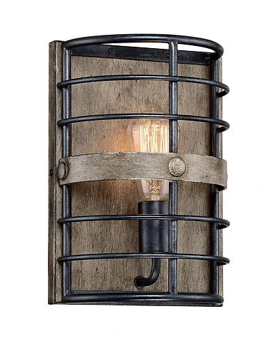 Franklin Iron Works Lexi Rustic Farmhouse Industrial Wall Light Sconce Oil Rubbed Bronze Hardwire 8" Fixture for Bedroom Bathroom Vanity Reading House
