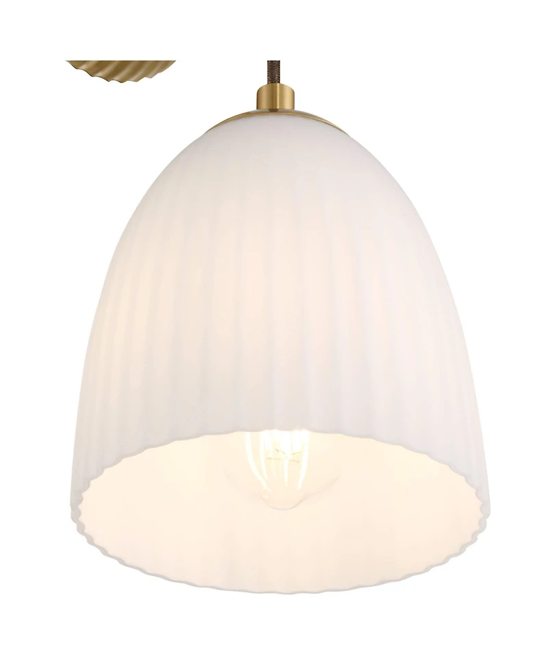 360 Lighting Comfrey 15" High Warm Brass and Fluted Glass Wall Sconce