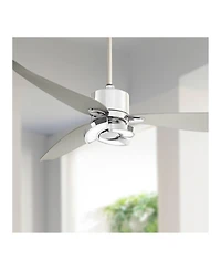 Possini Euro Design 56" Possini Vengeance Chrome Led Ceiling Fan with 18" Downrod