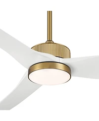 Casa Vieja 60" Casa Montage Soft Brass and Led Ceiling Fan w/ 18" Rod
