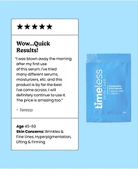 Timeless Skin Care Vitamin C + Peptides + Hyaluronic Acid Serum Single Use Pouches