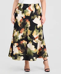 Anne Klein Plus Pull-On Bias Flared Skirt