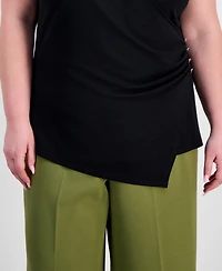 Anne Klein Plus Size Side Button Wrap Shirt