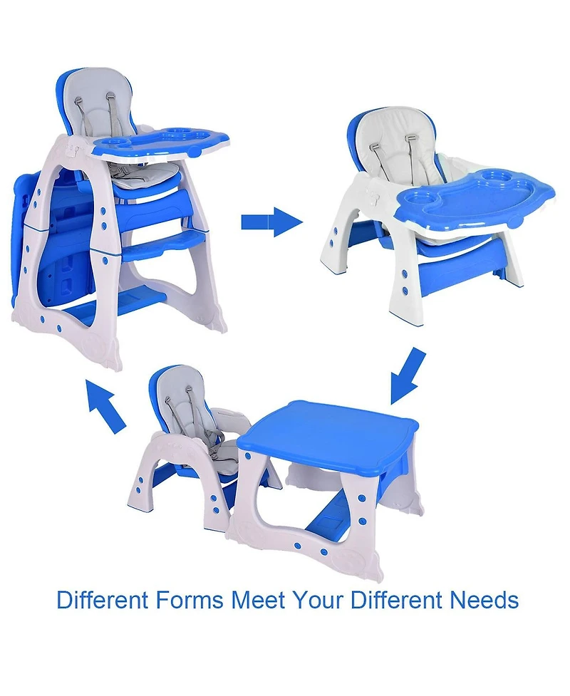 Sugift 3 in 1 Infant Table and Chair Set Baby High Chair