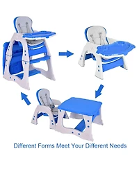 Sugift 3 in 1 Infant Table and Chair Set Baby High Chair