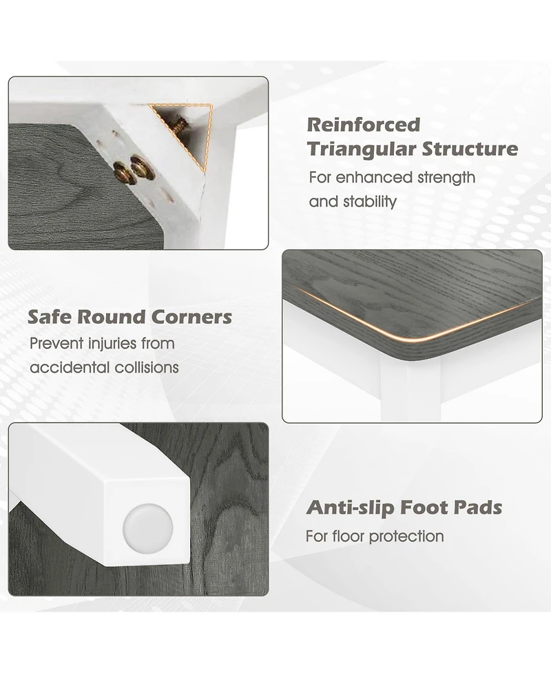 Sugift Wood Dining Chairs Set of Four with Solid Wood Legs