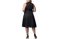 Kiyonna Plus Pin Up Boudoir Sleeveless Lace Cocktail Dress